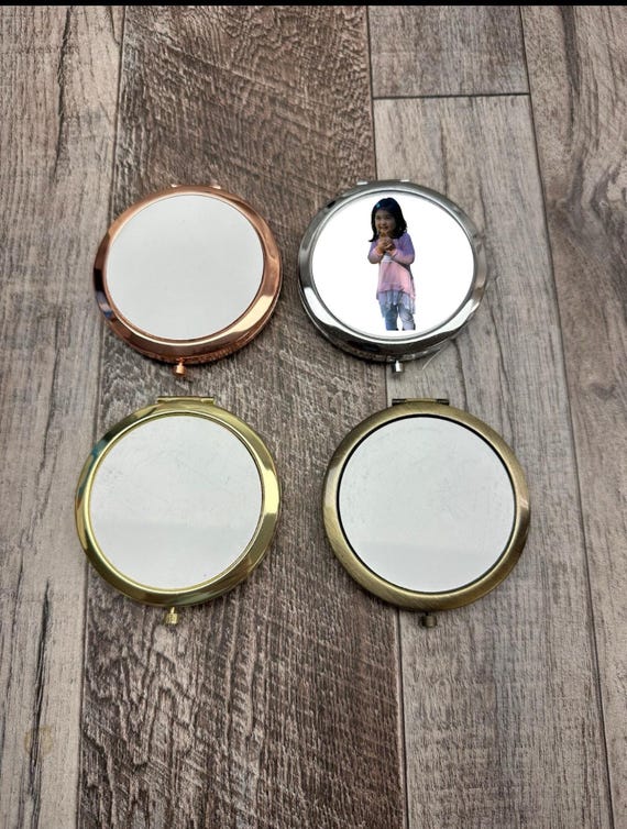 Compact mirror, custom photo compact, photo mirror, pocket mirror bridesmaid gift wedding gift wife gift, laser engraving