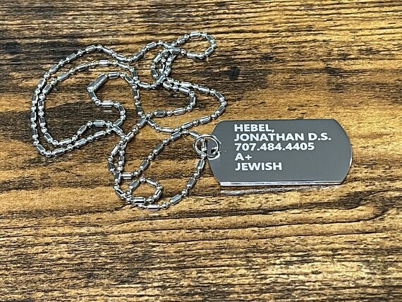 Custom Laser Engraved Stainless Steel Military Pendant Personalized Style Jewelery Rock Musicians Cosplay Gift - Jewelery Grade!