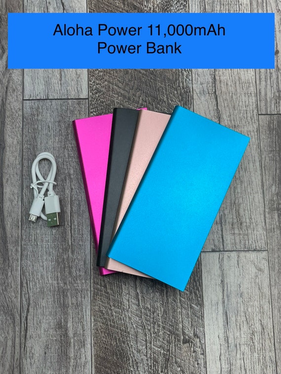Custom Aluminum 11000mAh Power Bank Customized With Any Text or Logo - Fiber Laser Engraved
