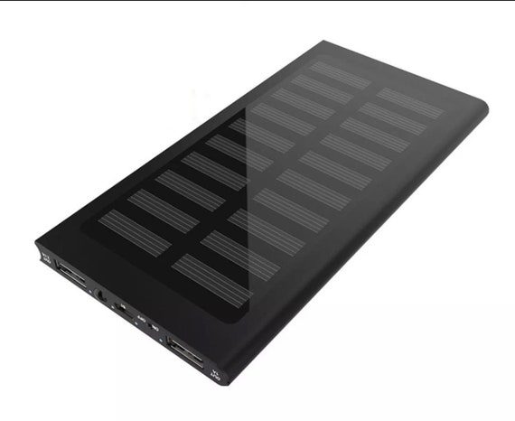 Custom Aluminum 20,000mAh Power Bank Customized With Any Text or Logo - UV Printed or Fiber Laser Engraved - Incl Solar Panel Charging!