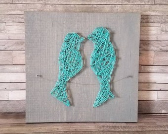 CLEARANCE READY to SHIP String Art Birds on a Wire Sign