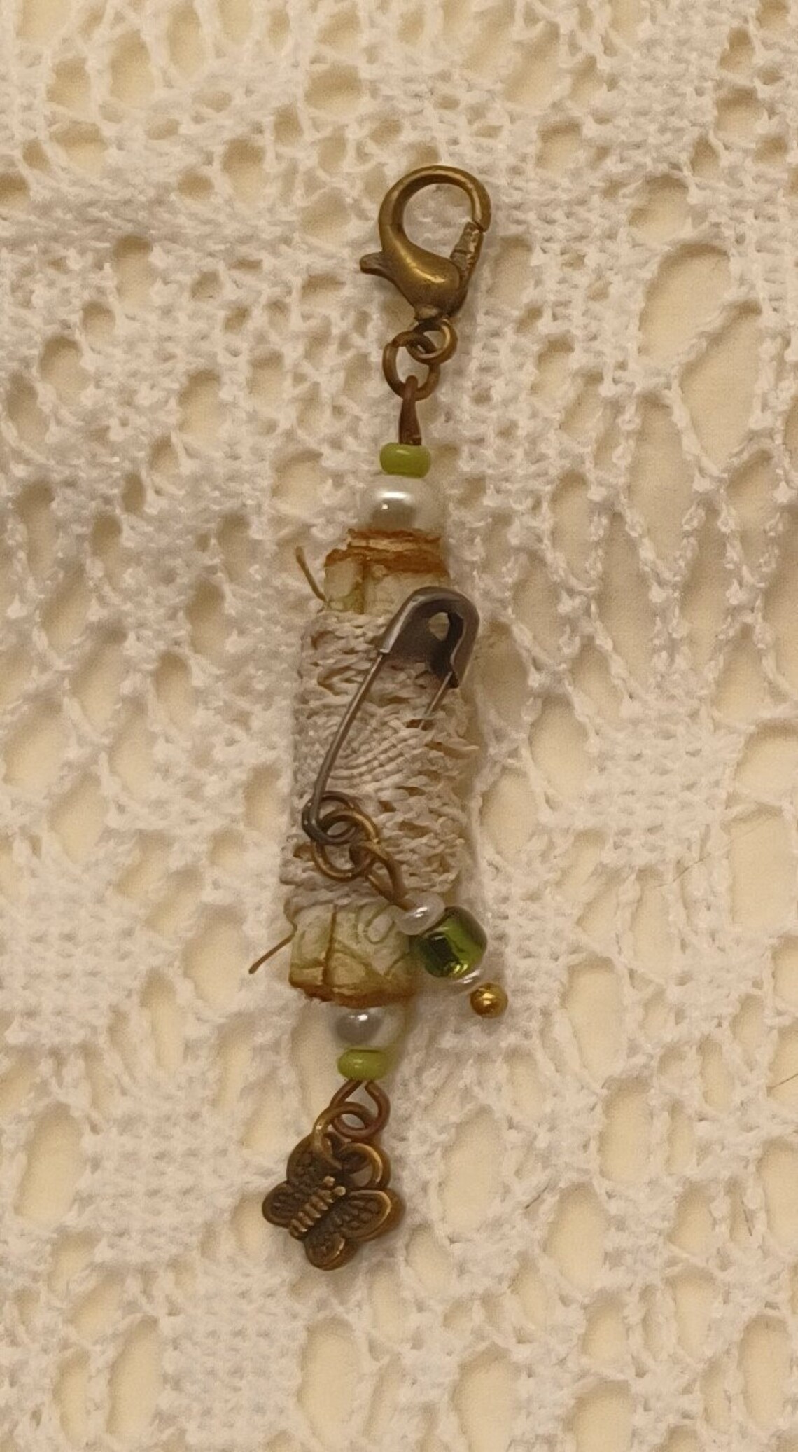 Mini Scroll Dangle With Butterfly Charm, Journal Jewelry, Journal ...