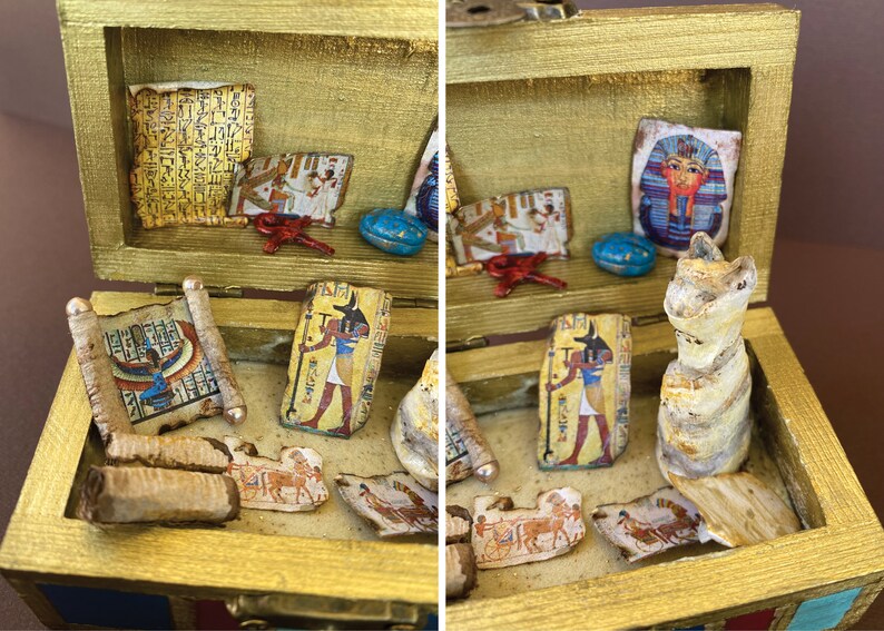 Ancient Egypt Gift Box, Dollhouse Miniatures of Ancient Egyptian