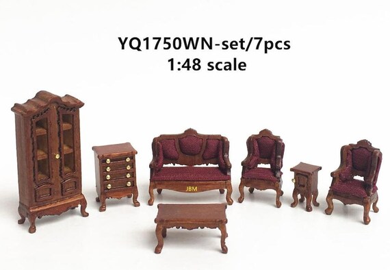 1 48 Scale Bedroom Furniture Lounge Settee Chair Coffee Table Display Cabinet For Quarter Scale Dollhouse By Jbm