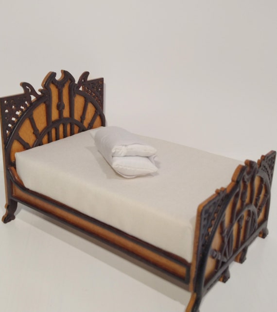 Dolls Bears Clearance Sale Art Deco Bed For 1 12 Scale Dollhouse