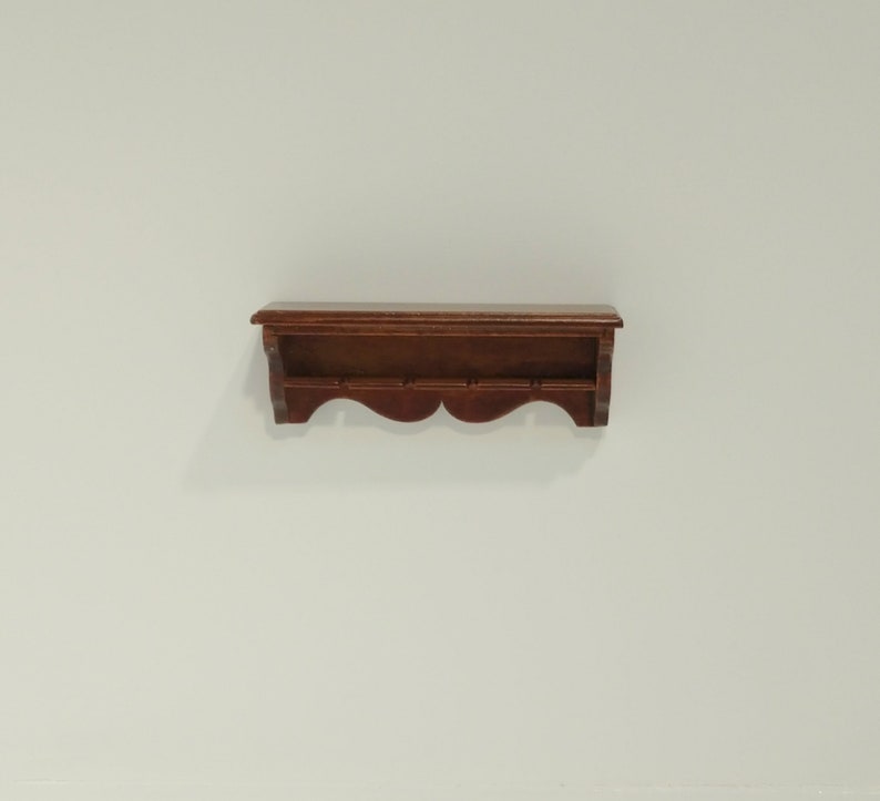 Dollhouse Miniature 1:12 Scale Oak wall shelf Artist Made Furniture
