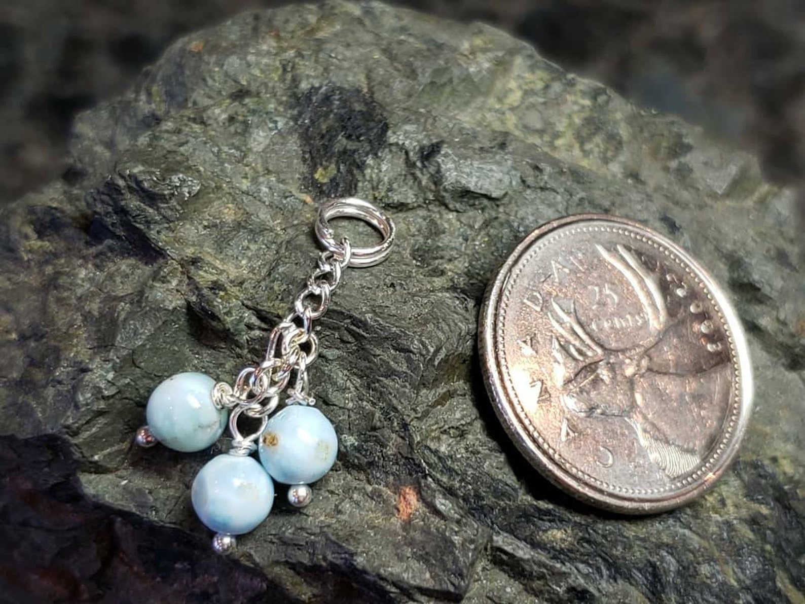 Lovely Larimar & Sterling Silver pendant | Etsy