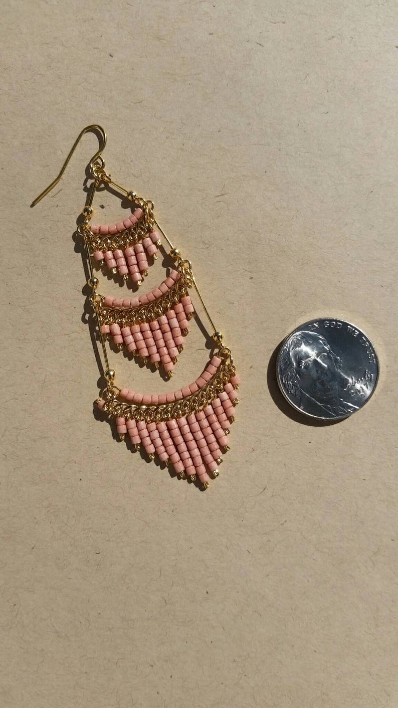 Orange Chandelier Earrings Coral Chandelier Earrings Earrings with Orange beads Boho Earrings Coral Chandelier Earrings Dangle Earrings