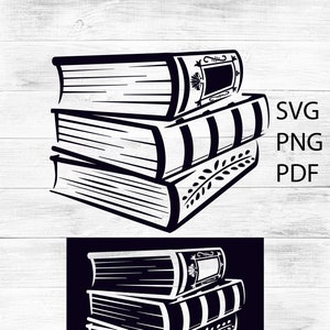 SVG/ PDF/ PNG Stack of Books stencil