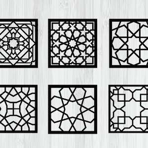 SVG dépose 6 dessins de dessins géomatriques marocains de Pochoirs