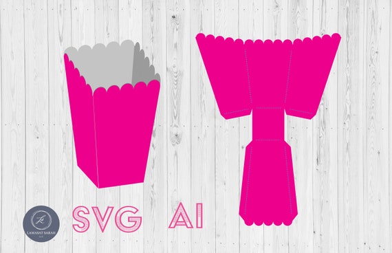 Ai Svg Popcorn Box Etsy