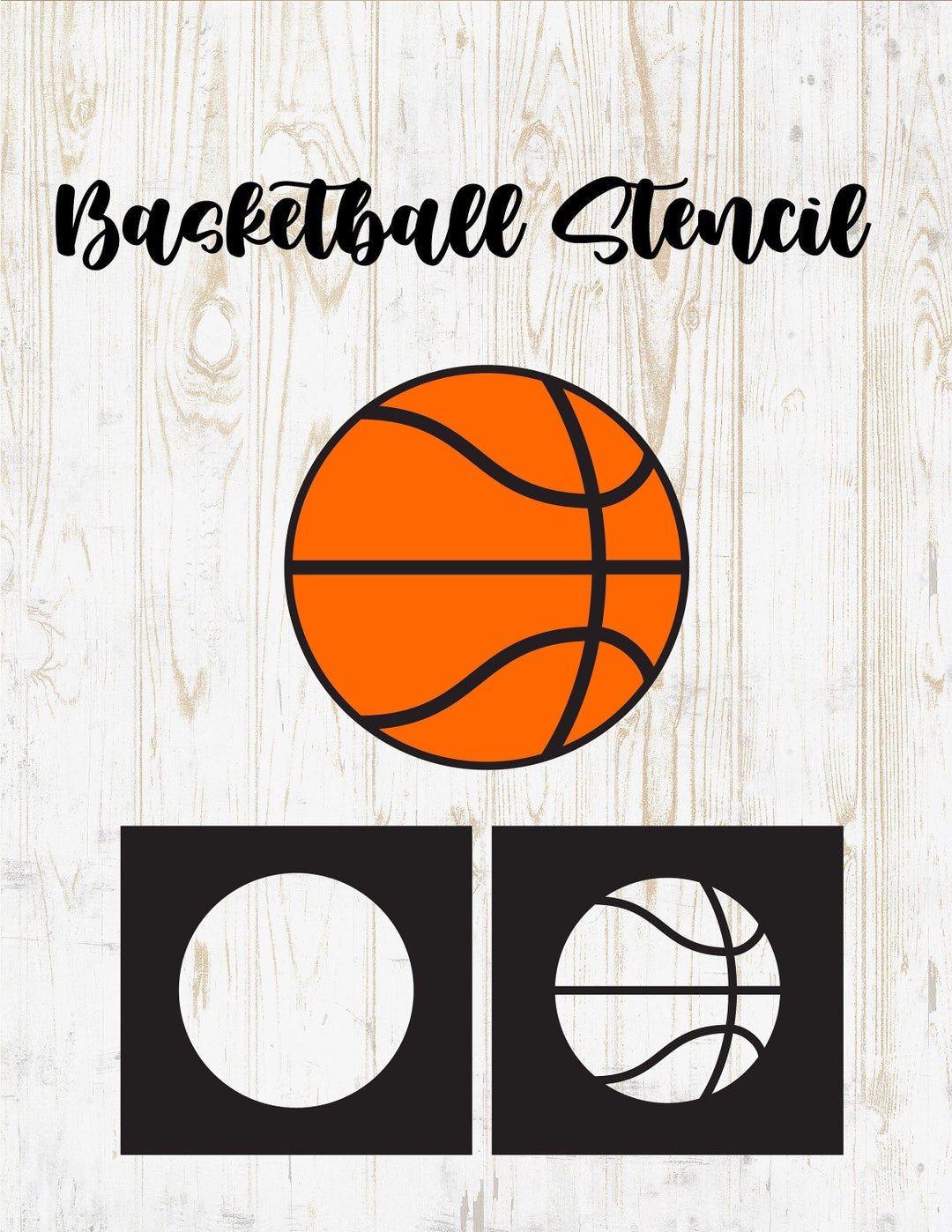 SVG/PNG Basketball Stencil - Etsy