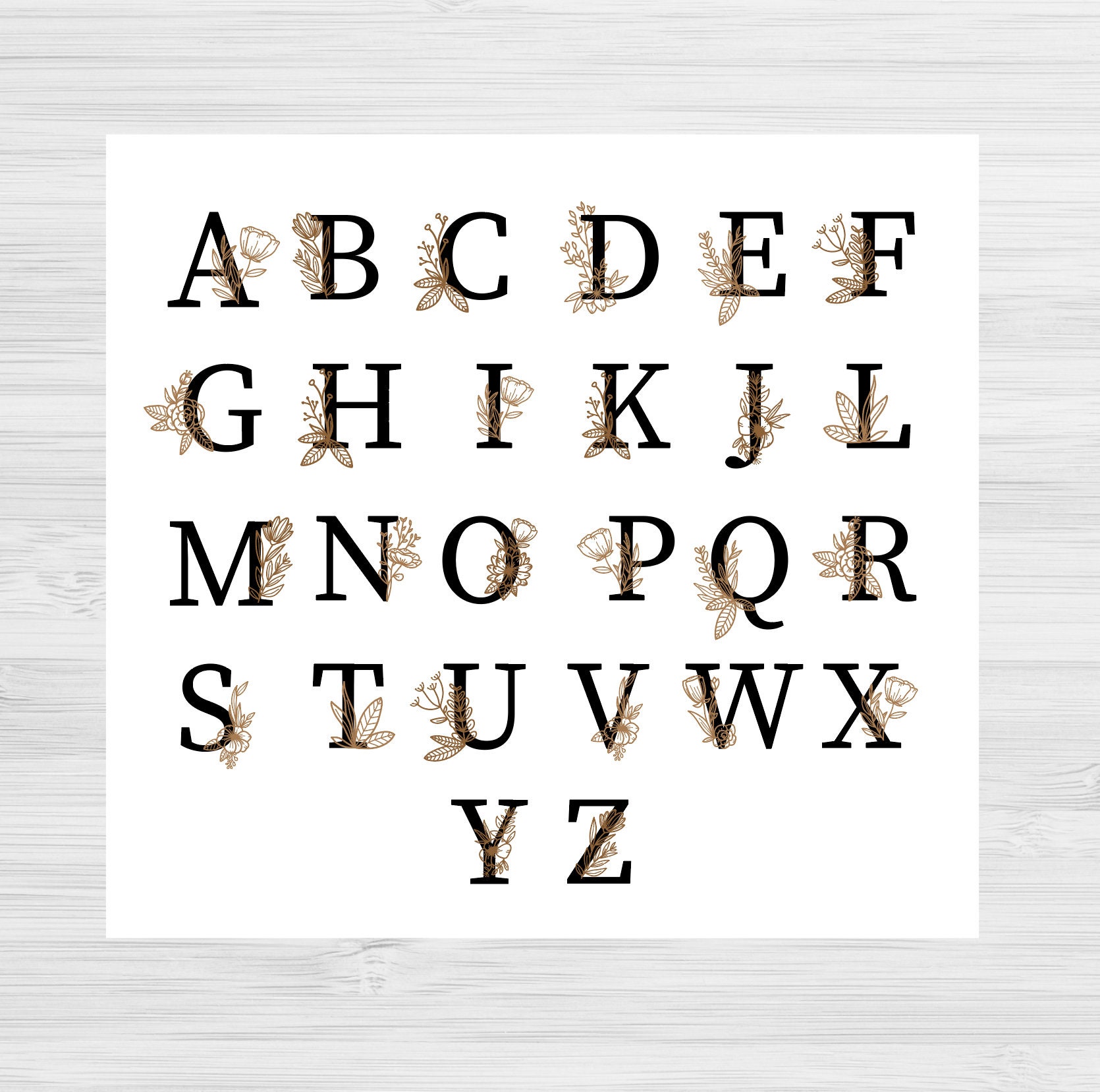 Download Svg Abc Letters With Floral Cut Etsy
