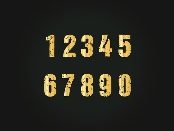Download Svg Png Eps Ai Vintage Numbers Distressed Numbers From 0 Etsy PSD Mockup Templates