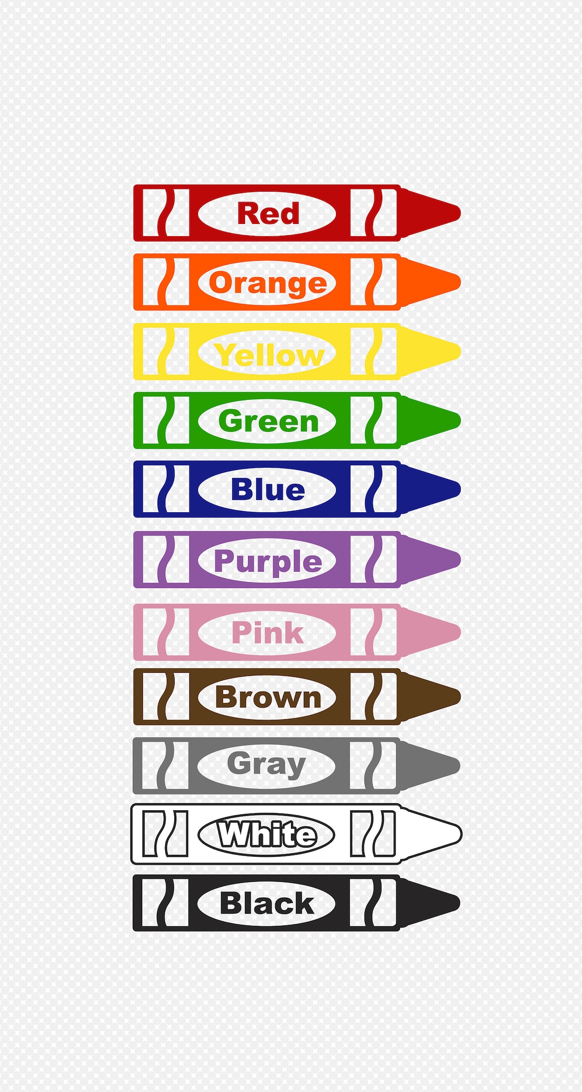 Ai/ EPS/ PNG/ SVG Crayons 11 Colors Etsy