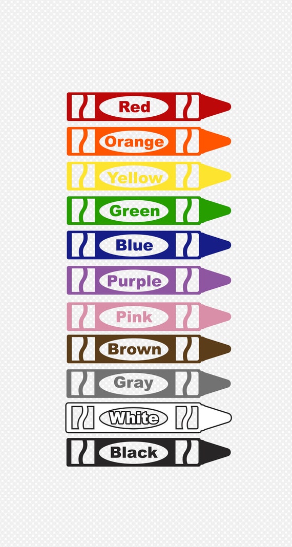 Ai/ EPS/ PNG/ SVG Crayons 11 Colors Etsy