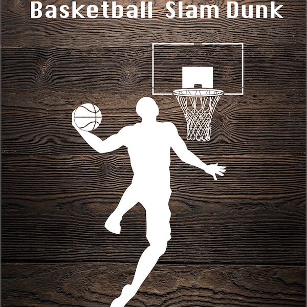 SVG Basketteur Slam Dunk pochoir