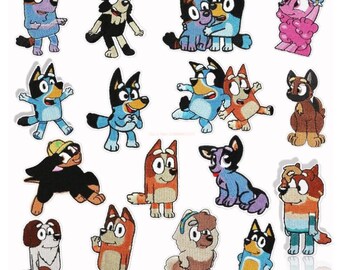 Bluey Cartoon Iron On Embroidery Patches