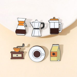 Coffee Lover Themed Enamel Pin Badges