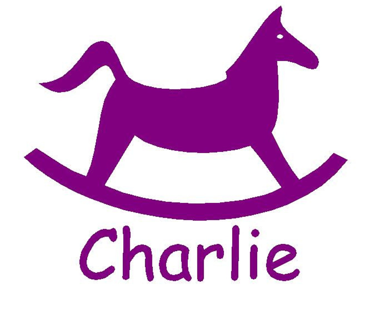 Custom Children Name Vinyl Wall Decal With Rocking Horse Etsy