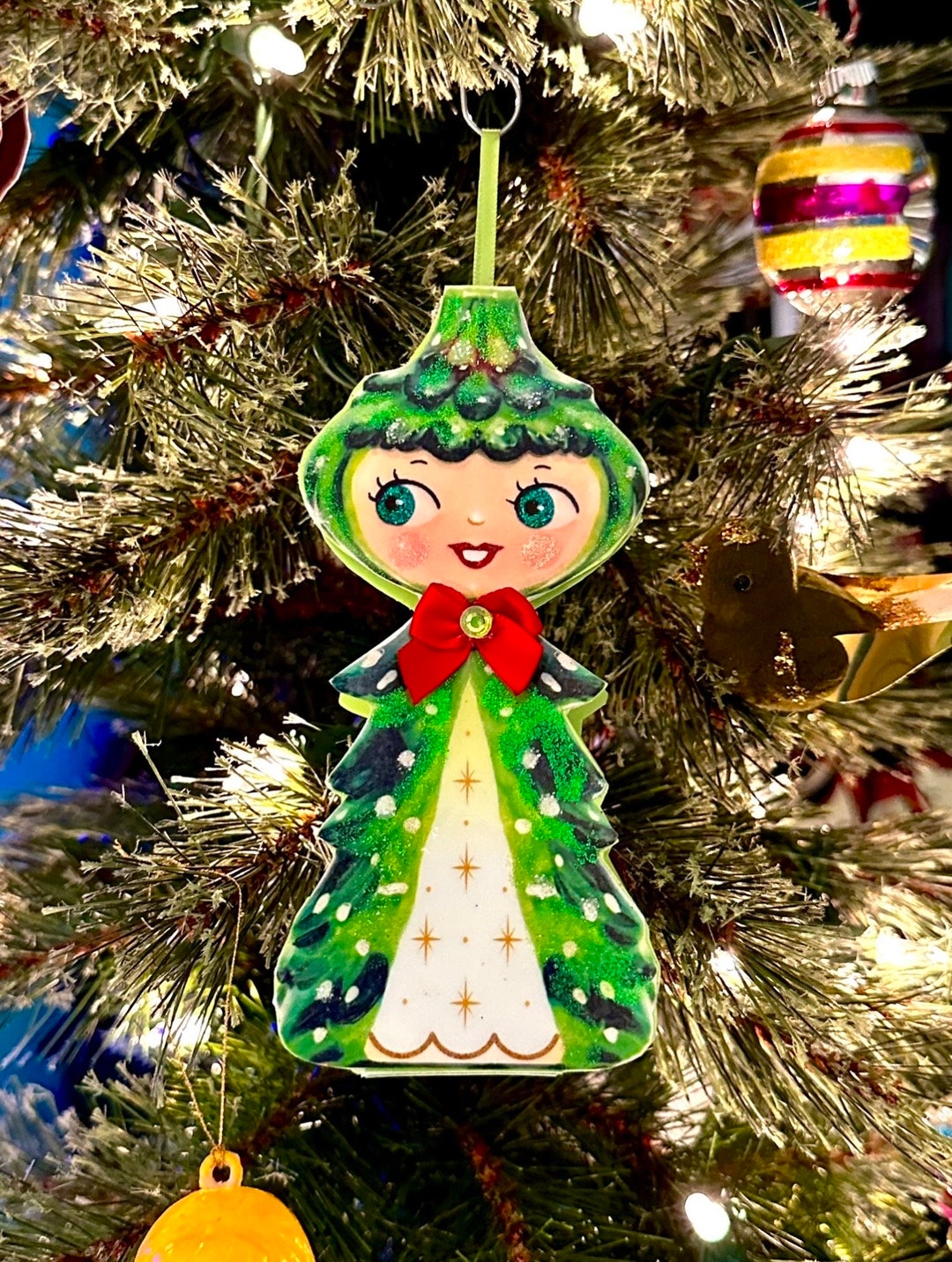 ORNAMENT Holt Howard Christmas Tree Girl Design vintage Etsy