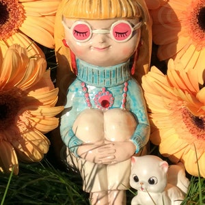Pack de 4 cartes postales 4X6 « Sunflower Girl » de haute qualité