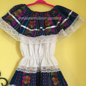 Floral blue fiesta dress for girls, off the shoulder mexican dress, mexico flower girl, san antonio fiesta, fiesta days outfit, moda tex mex