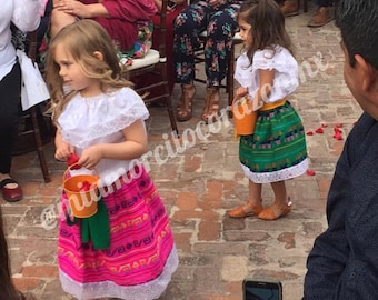 Vestido mexicano para meninas, vestido de festa do México infantil, roupa mexicana para bebês, blusa branca com ombros de fora, festa temática mexicana, taco twoesday