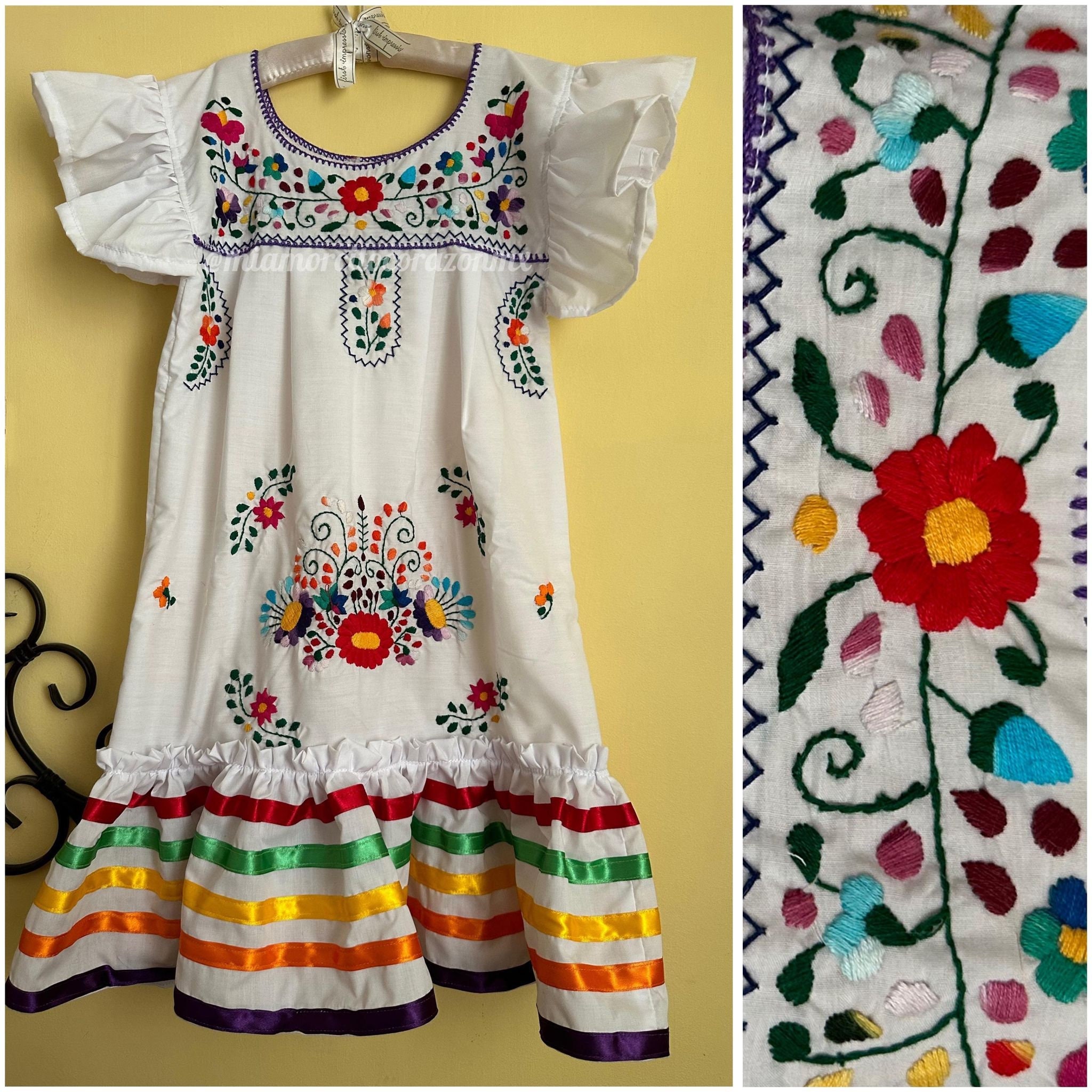 Vestuario Flor De Vestido De PiÃ±a Para NiÃ±as Traje Regional Flor De