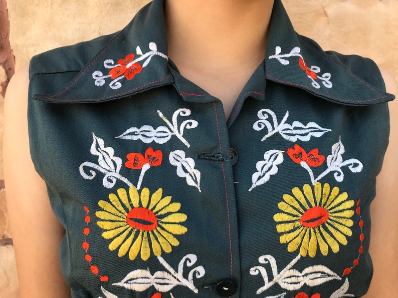 Mexican vest vintage 70/'s chaleco mexicana mexican party fiesta mexicano day of the dead cinco de mayo hippie boho bohemian cowgirl