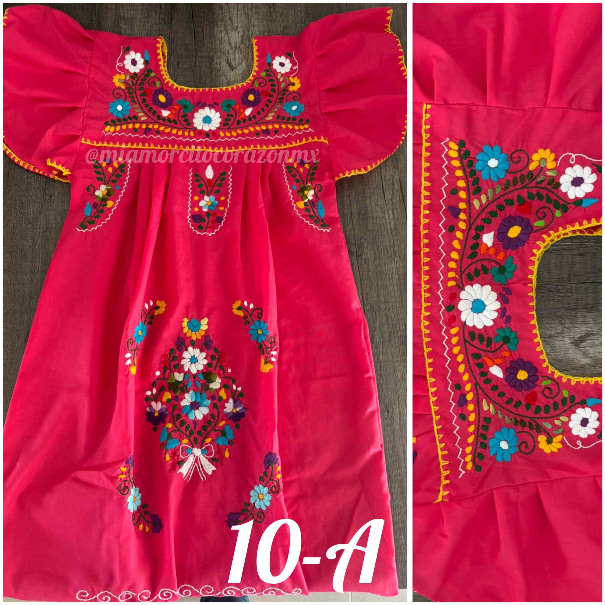 Mexican Pink Embroidered Dress for Girls, Handmade Traditional Tunic,  Butterfly Sleeve Fiesta Dress, Hispanic Heritage Month, Frida Costume -  Etsy Hong Kong