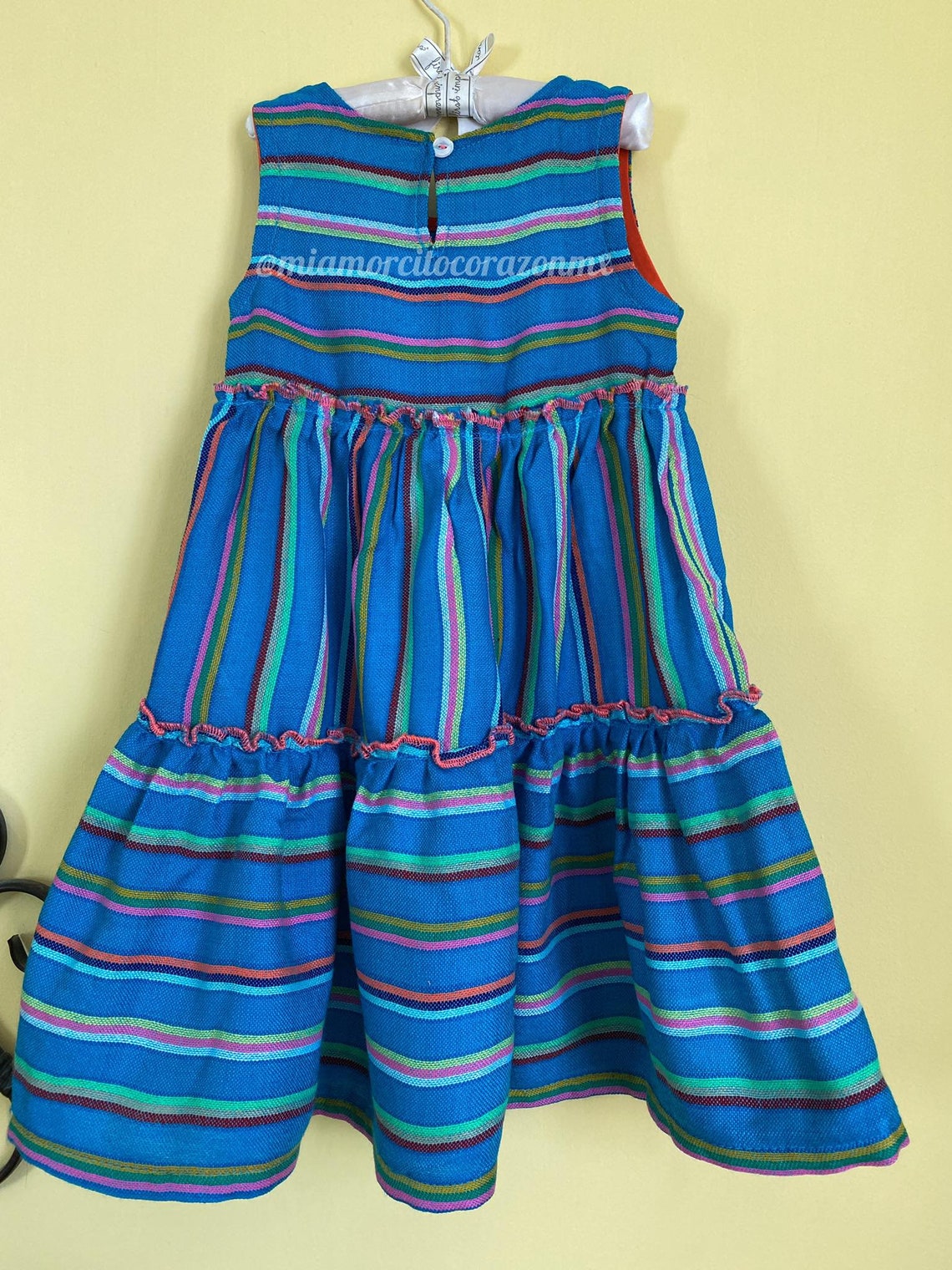 Fiesta Mexican Dress Girls Colorful Serape Cinco De Mayo | Etsy