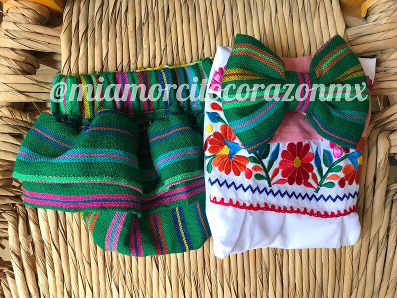 Mexican outfit baby bloomers and top mexican party first birthday day of the dead cinco de mayo uno fiesta cambaya first fiesta frida 0-3m