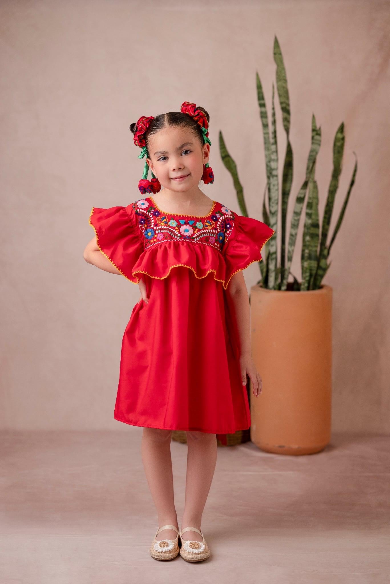 sachin and babi light blue dress Knee Length Mexican Embroidered Pueblo Dress