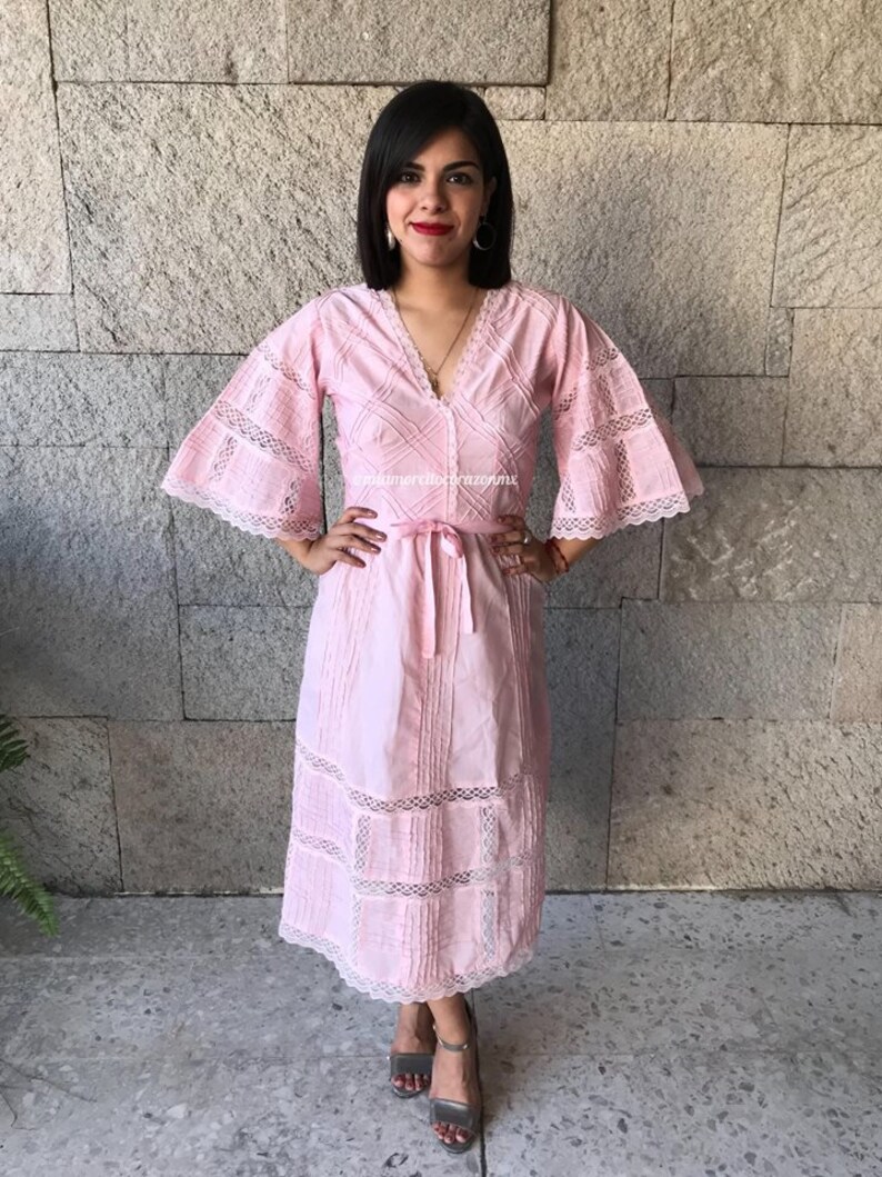 Vintage Mexican Dress 70 S Vestido Mexicano Party Image 0