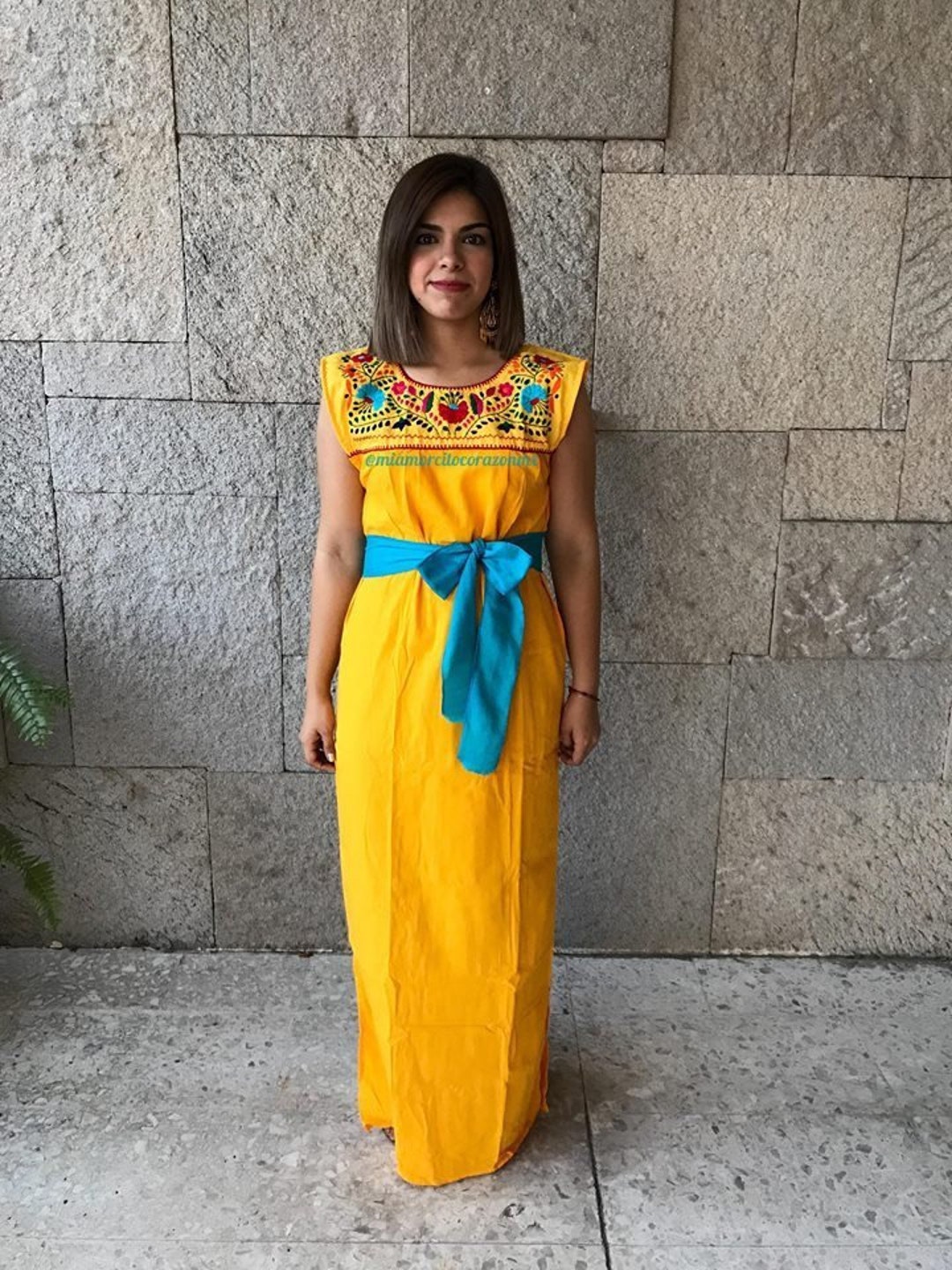 Mexican Maxi Dress Embroidered Flowers Mexican Kaftan Women - Etsy Canada