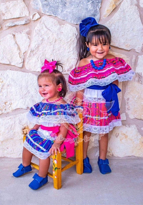 Enfants Danse Folklorique Mexicaine Robe Halloween Costume Princesse Robe  de Fête Robe