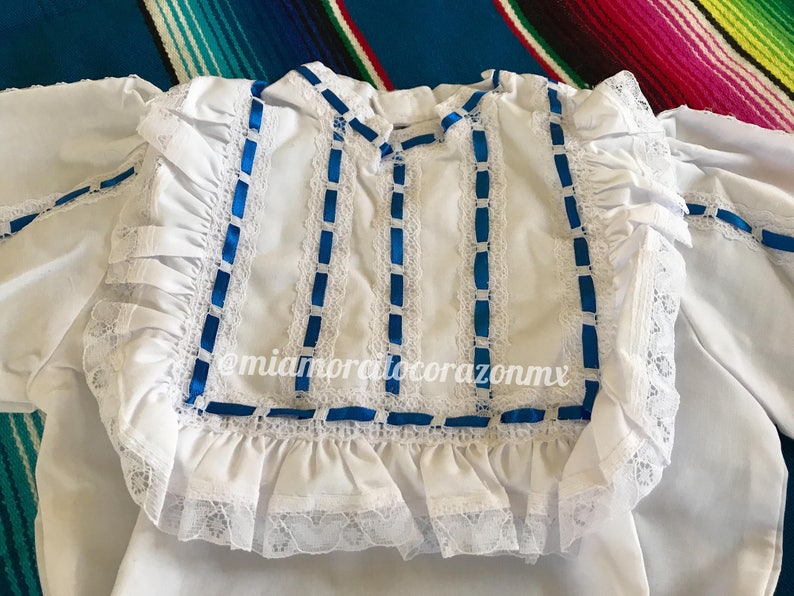 Royal blue Nuevo Leon dress, Mexican folkloric outfit, mexican polka dance, folk dancer outfit, folkloric ballet, traditional mty dress image 2