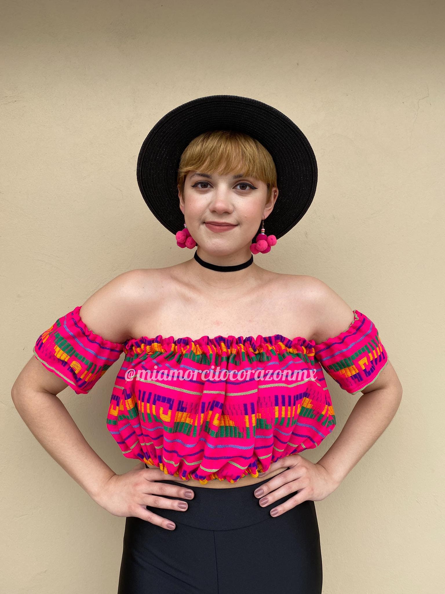 トップス eaphi MULTI SHOULDER PARTS RIB TOPS Serape off the Shoulder Tube Top Women, Mexican Birthday Crop Top