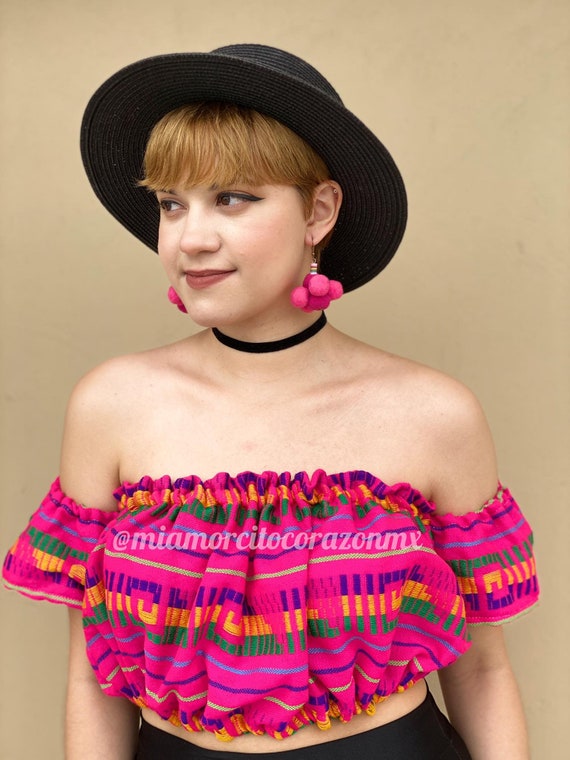 Traje cinco de mayo mujeres crop top boho mexicano blusa mexicana mujeres fiesta tematica mexicana top de cumpleanos serape boho mujer etnica coco Etsy Espana