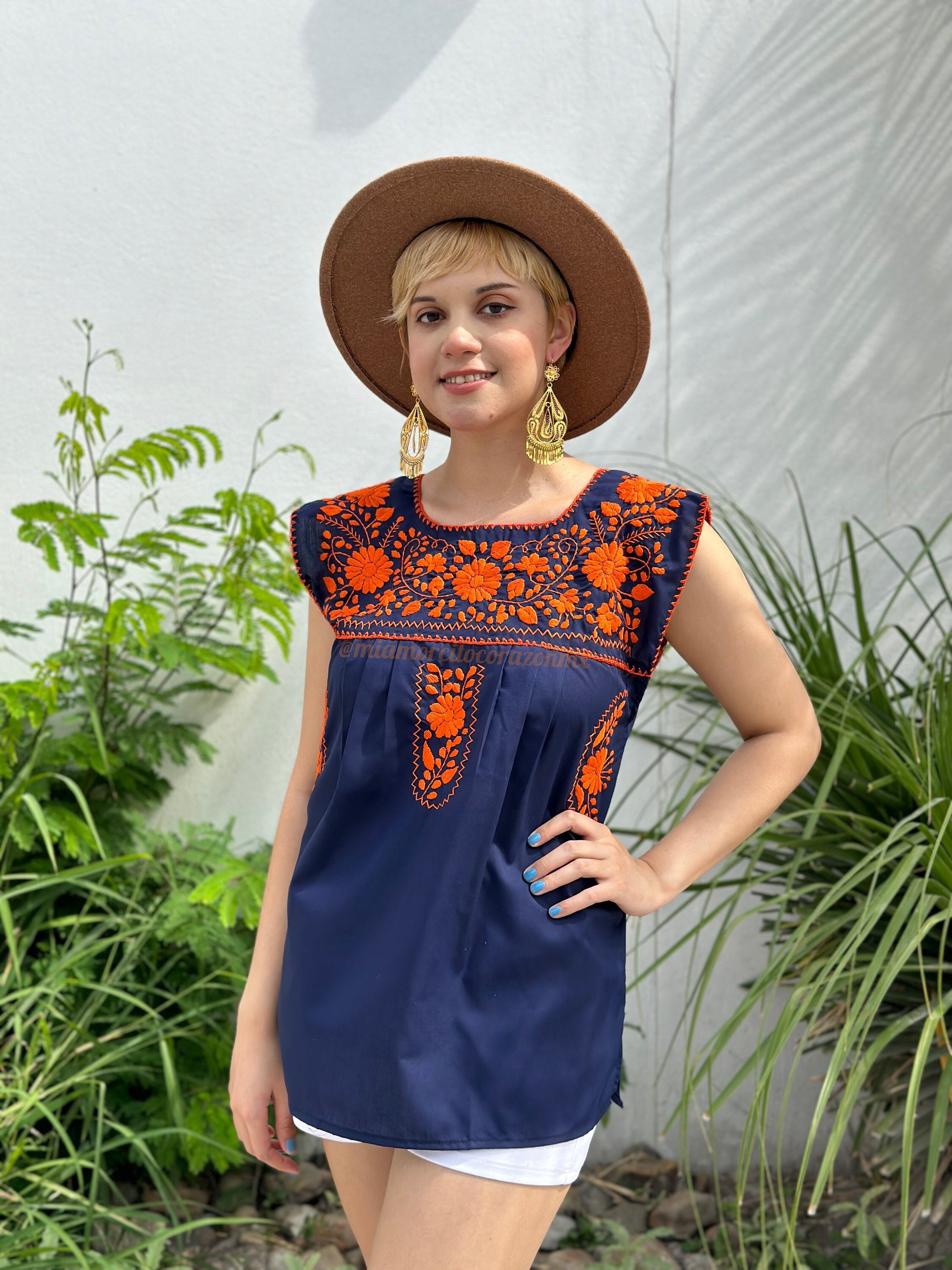 Blue Floral Blouse - Etsy
