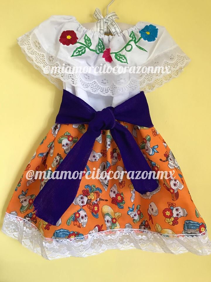 Vestido de día de muertos para niñas vestido de calaveras de - Etsy México