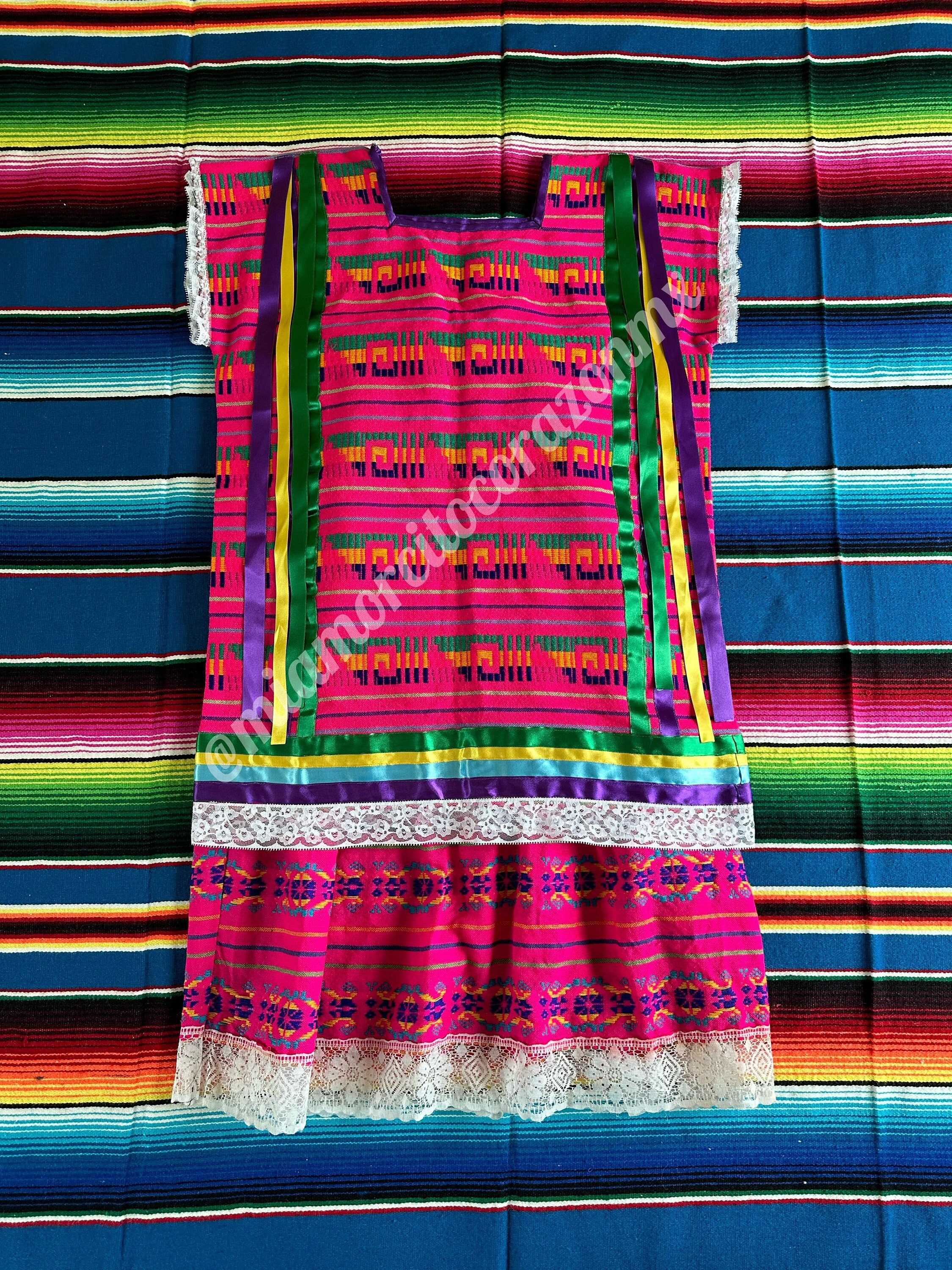 Pink Guelaguetza Pineapple Dance Costume, Oaxaca Folkloric Dance