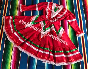 Vestido de adelita tricolor rojo vestido de cinta mexicana de - Etsy México Vestido de adelita tricolor rojo vestido de cinta mexicana de - Etsy México