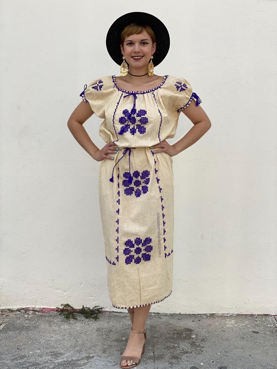Vestido vintage bordado mexicano oaxaqueño vestido de sol - Etsy España Vestido vintage bordado mexicano oaxaqueño vestido de sol - Etsy España