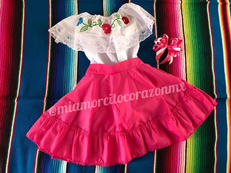 Mexican outfit mexican skirt mexican blouse mexican party fiesta mexicana day of the dead cinco de mayo folk folkloric dance coco frida