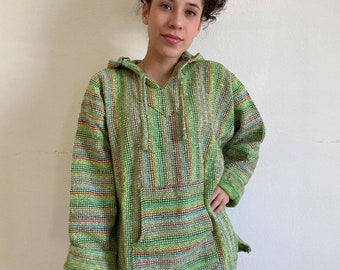 Unisex Green Baja Jacket, Mexican Baja Hoodie, After Surfing