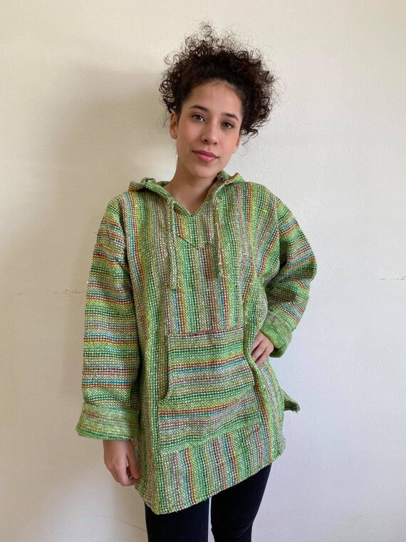 Chaqueta baja verde unisex sudadera con capucha baja mexicana sudadera despues de surfear bikini cover up ropa hippie boho caminatas nocturnas sayulita poncho Etsy Espana