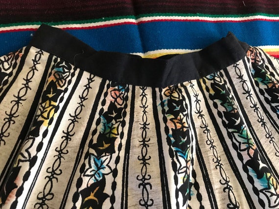 Vintage 1950's mexican skirt falda mexicana strip… - image 2