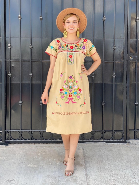 green emerald velvet dress Embroidered Mexican Evening Dress